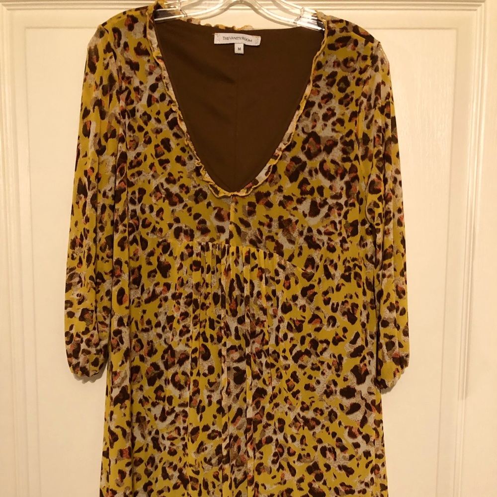 Animal print knee length summer dress